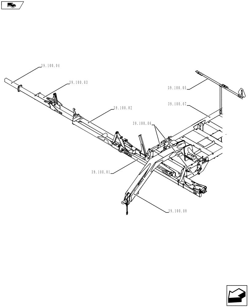 Схема запчастей Case IH 920 - (39.100.00) - PICTORIAL INDEX - FRAME (39) - FRAMES AND BALLASTING