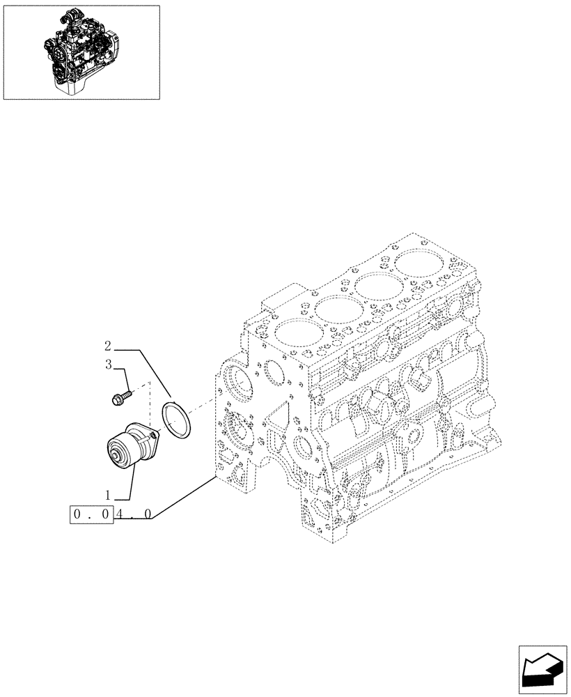 Схема запчастей Case IH F4GE0484C D601 - (0.32.0[01]) - WATER PUMP (504062836) 