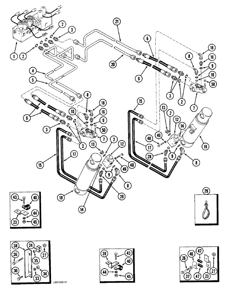 Схема запчастей Case IH 1844 - (8-26) - DRUM CONTROL VALVES AND LIFT CYLINDER SYSTEM (07) - HYDRAULICS