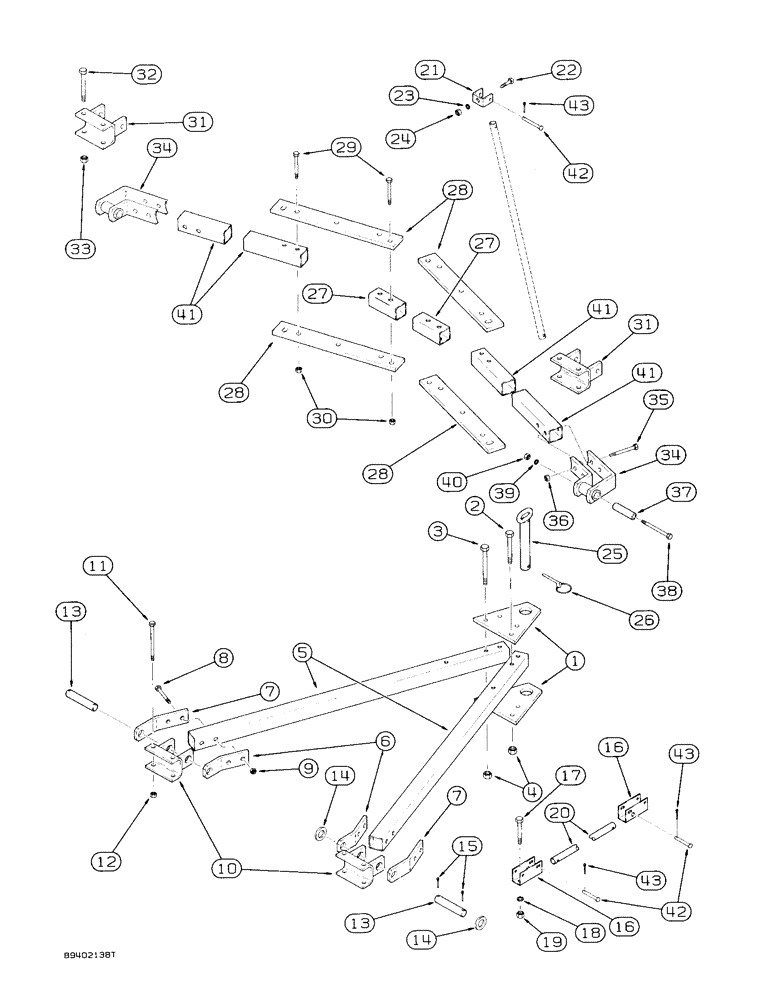 Схема запчастей Case IH 7100 - (9-094) - FRONT HITCH, FOUR DRILL, MACHINES BUILT 1985 AND AFTER, WITH HITCH P.I.N. 501 AND AFTER (09) - CHASSIS/ATTACHMENTS