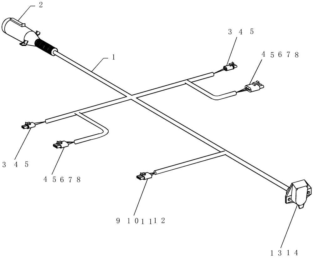 Схема запчастей Case IH 700 - (55.100.01) - HARNESS, SAFETY LIGHTING (55) - ELECTRICAL SYSTEMS