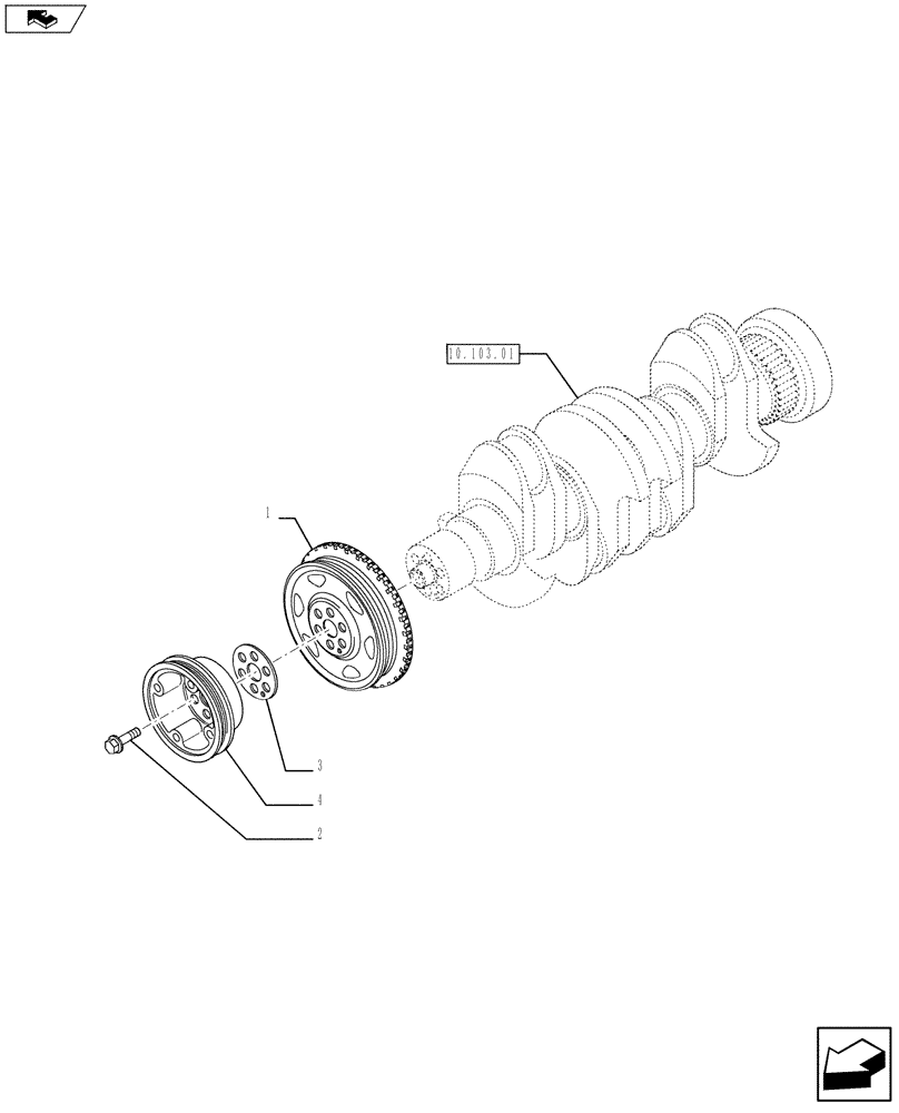 Схема запчастей Case IH F4DFE413B A002 - (10.103.04) - PULLEY - CRANKSHAFT (2854382) (10) - ENGINE