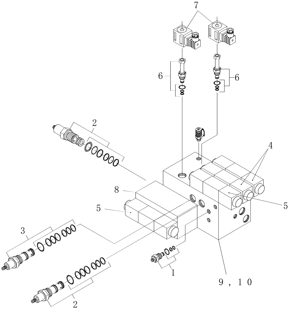 Схема запчастей Case IH 7700 - (B05.13[01]) - Hydraulic Valve {Elevator} (35) - HYDRAULIC SYSTEMS