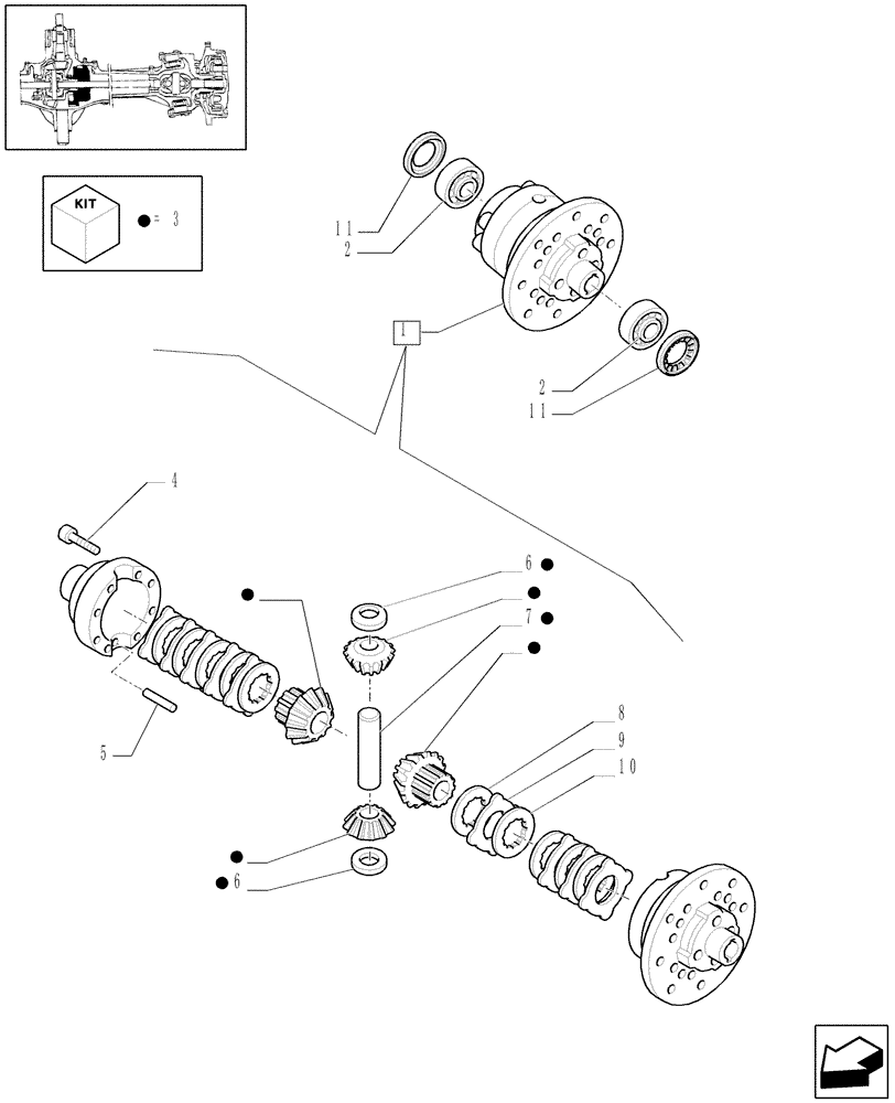 Схема запчастей Case IH MAXXUM 110 - (1.40. 0/07) - 4WD (CL.3) FRONT AXLE WITH LIMITED SLIP DIFF. LOCK - DIFFERENTIAL (04) - FRONT AXLE & STEERING