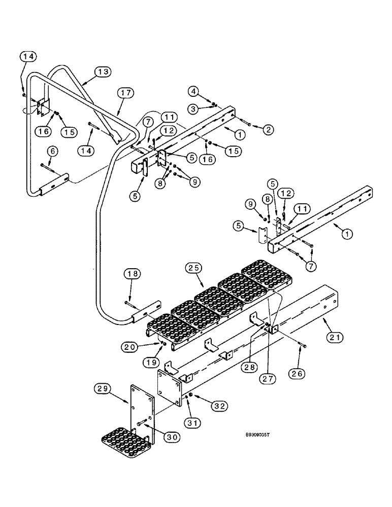 Схема запчастей Case IH 955 - (9C-10) - PLATFORM AND STEPS, CENTER MODULE, 24 ROW NARROW - FRONT FOLD (09) - CHASSIS/ATTACHMENTS