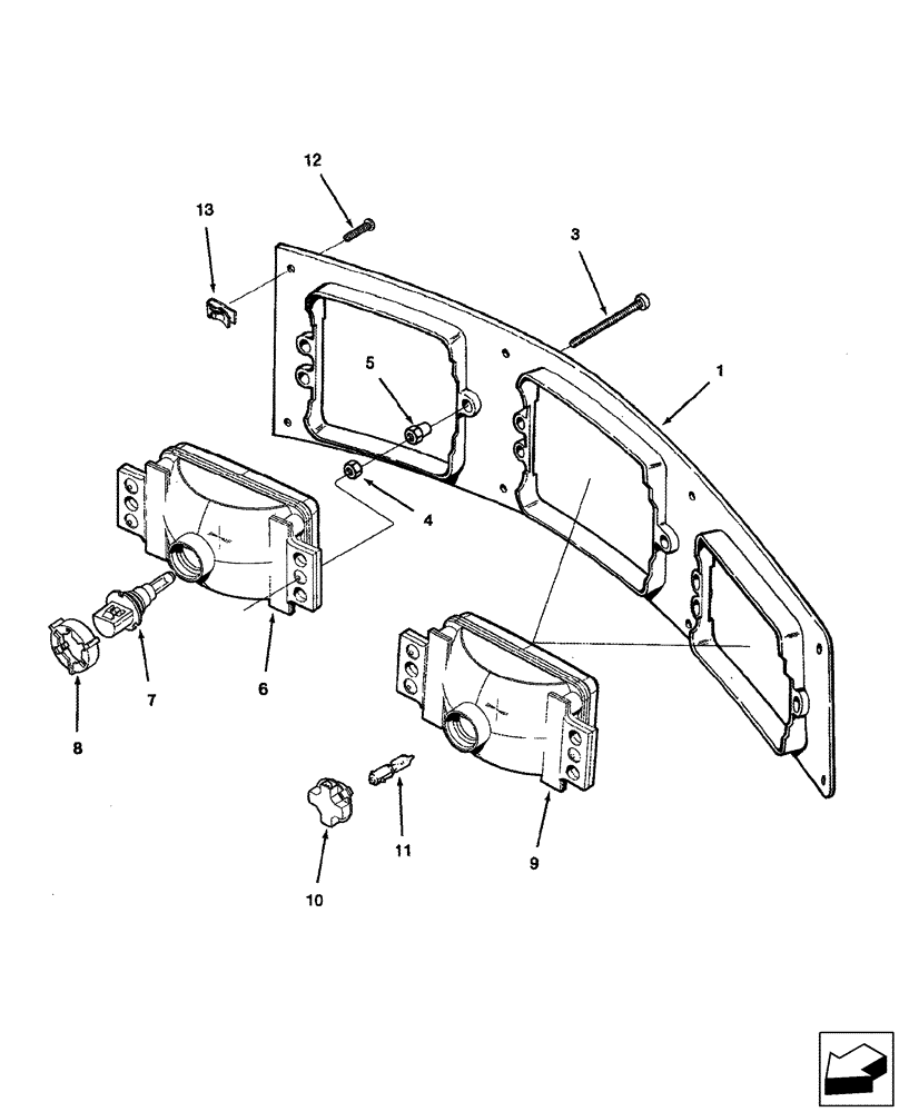 Схема запчастей Case IH 2577 - (55.404.02) - LAMP ASSY - DRIVE AND FLOOD (55) - ELECTRICAL SYSTEMS