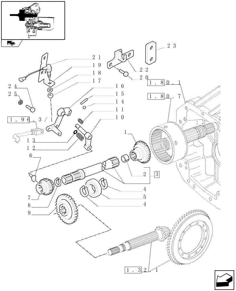 Схема запчастей Case IH PUMA 140 - (1.80.7/02) - PTO W/GROUND SPEED (VAR.332802) (07) - HYDRAULIC SYSTEM