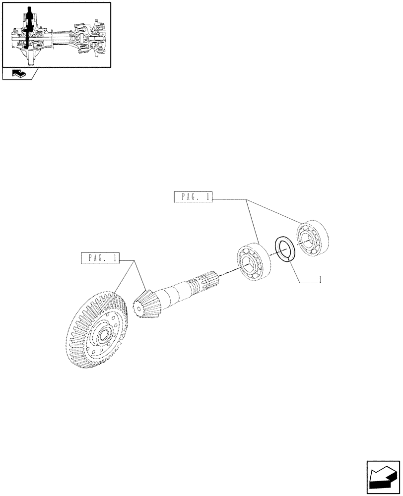 Схема запчастей Case IH PUMA 155 - (1.40. 5/06[02]) - (CL.4) SUSPENDED FRONT AXLE W/MULTI-PLATE DIFF. LOCK, ST. SENSOR AND BRAKES - ADJUSTING SHIMS (VAR.330430) (04) - FRONT AXLE & STEERING