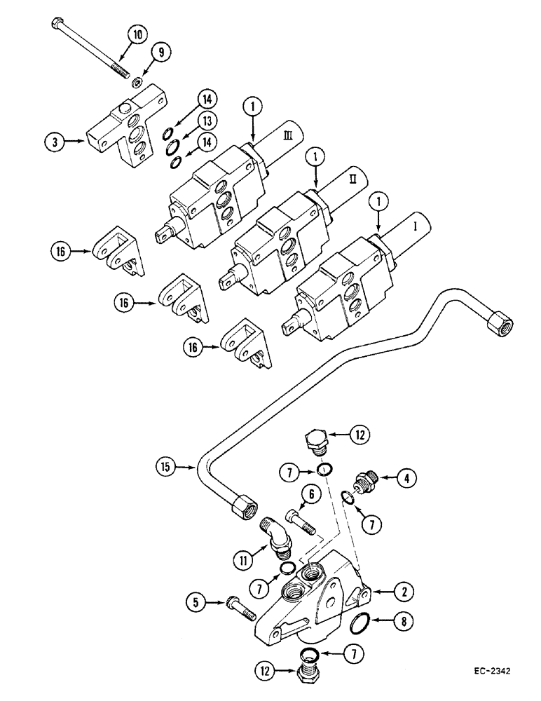 Схема запчастей Case IH 685 - (8-576) - AUXILIARY VALVES - BOSCH (08) - HYDRAULICS