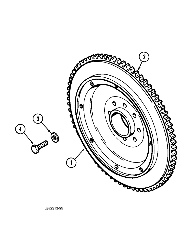 Схема запчастей Case IH 6500 - (2-56) - FLYWHEEL, 4-390 ENGINE (02) - ENGINE