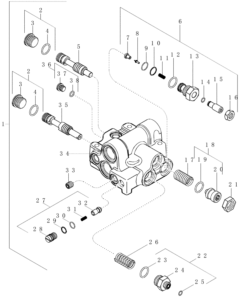 Схема запчастей Case IH MAGNUM 255 - (08-16) - PRIORITY AND REGULATOR VALVE ASSEMBLY (08) - HYDRAULICS