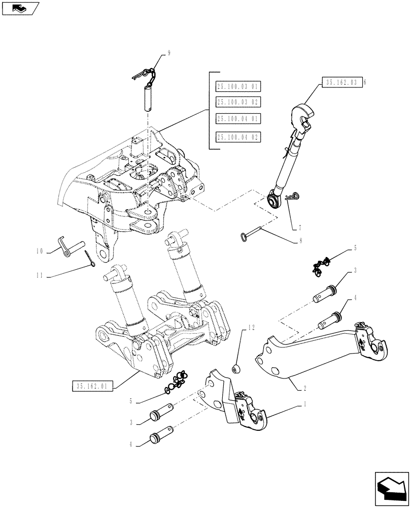 Схема запчастей Case IH PUMA 130 - (35.162.02) - VAR - 333648, 334648, 335648, 336831, 337831 - FRONT HPL - IMPLEMENT ATTACHMENT (35) - HYDRAULIC SYSTEMS