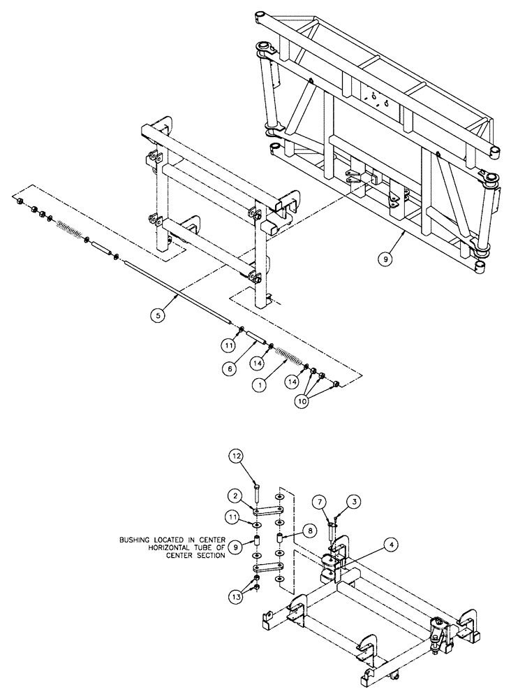 Схема запчастей Case IH SPX4260 - (08-014) - BOOM, CENTER SECTION GROUP (09) - BOOMS