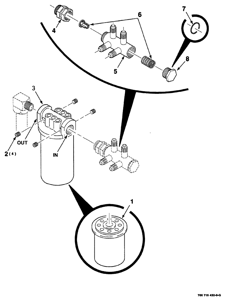 Схема запчастей Case IH 8870 - (08-26) - MANIFOLD AND OIL FILTER ASSEMBLY (35) - HYDRAULIC SYSTEMS