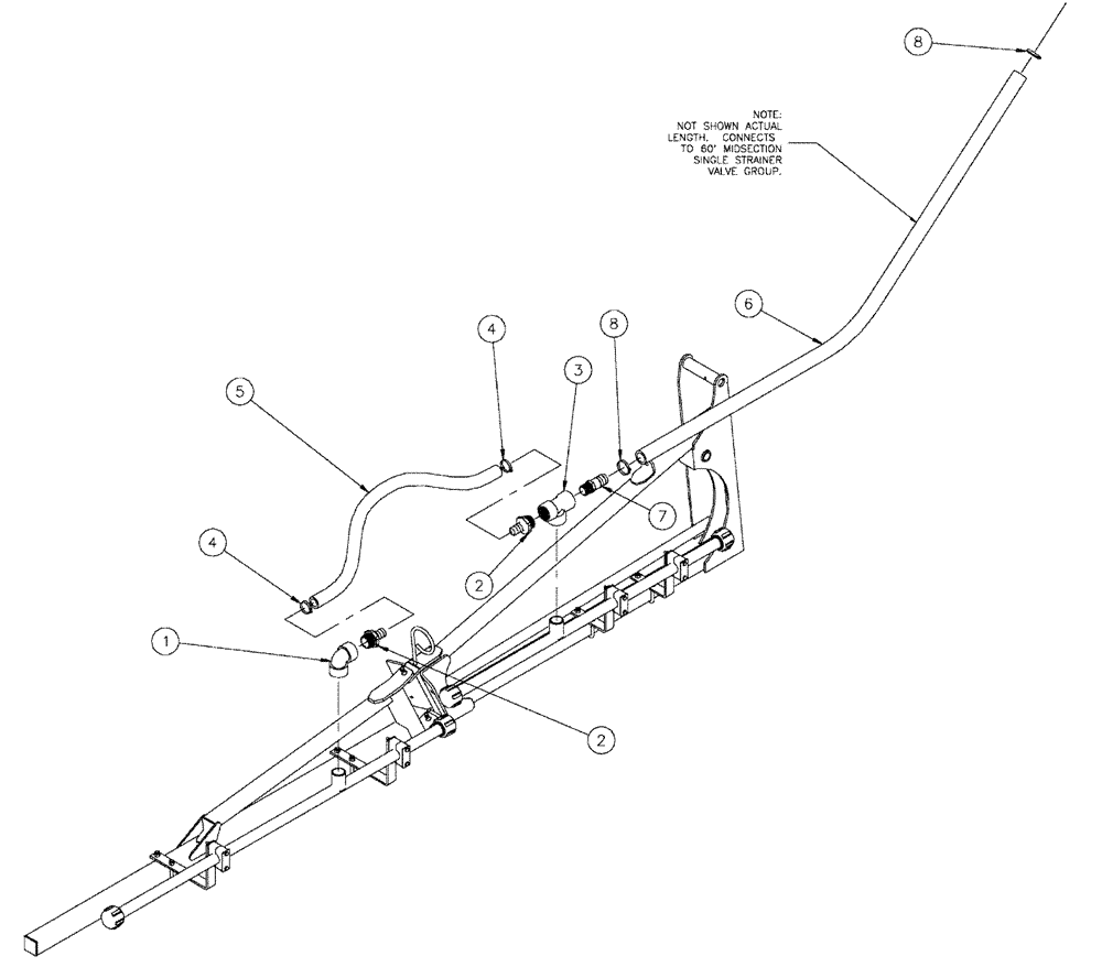 Схема запчастей Case IH SPX3200 - (09-016) - BOOM PLBG, GROUP, 5-SEC. 80 Liquid Plumbing