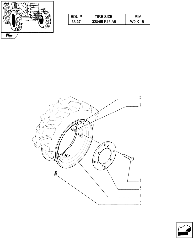 Схема запчастей Case IH FARMALL 95C - (82.00[03]) - DRIVING WHEELS - 4WD (11) - WHEELS/TRACKS