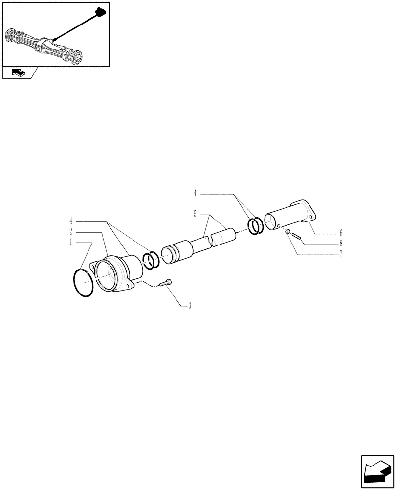 Схема запчастей Case IH PUMA 155 - (1.38.8) - WATERPROOFING - SLEEVE, SCHIELD & FLANGE (VAR.330448-336449) (04) - FRONT AXLE & STEERING