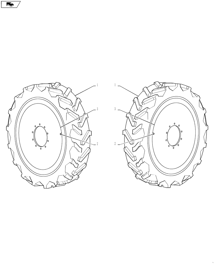 Схема запчастей Case IH 4420 - (05-008) - TIRE KIT, 380/90R46, LI 155 Hub, Wheel & Tires