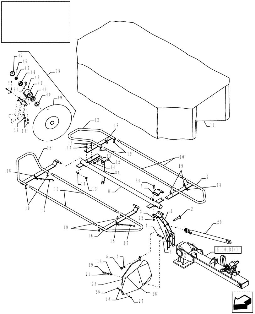 Схема запчастей Case IH MDX31 - (F.20.C[2]) - SUPPORT 5 DISC F - Frame Positioning