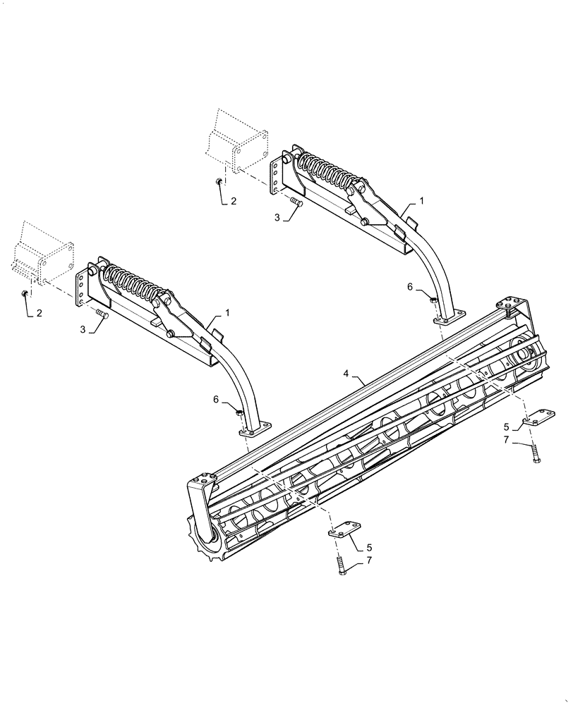 Схема запчастей Case IH TRUE-TANDEM 335VT - (75.200.AA[12]) - INNER WING FLAT BASKET MOUNT (75) - SOIL PREPARATION