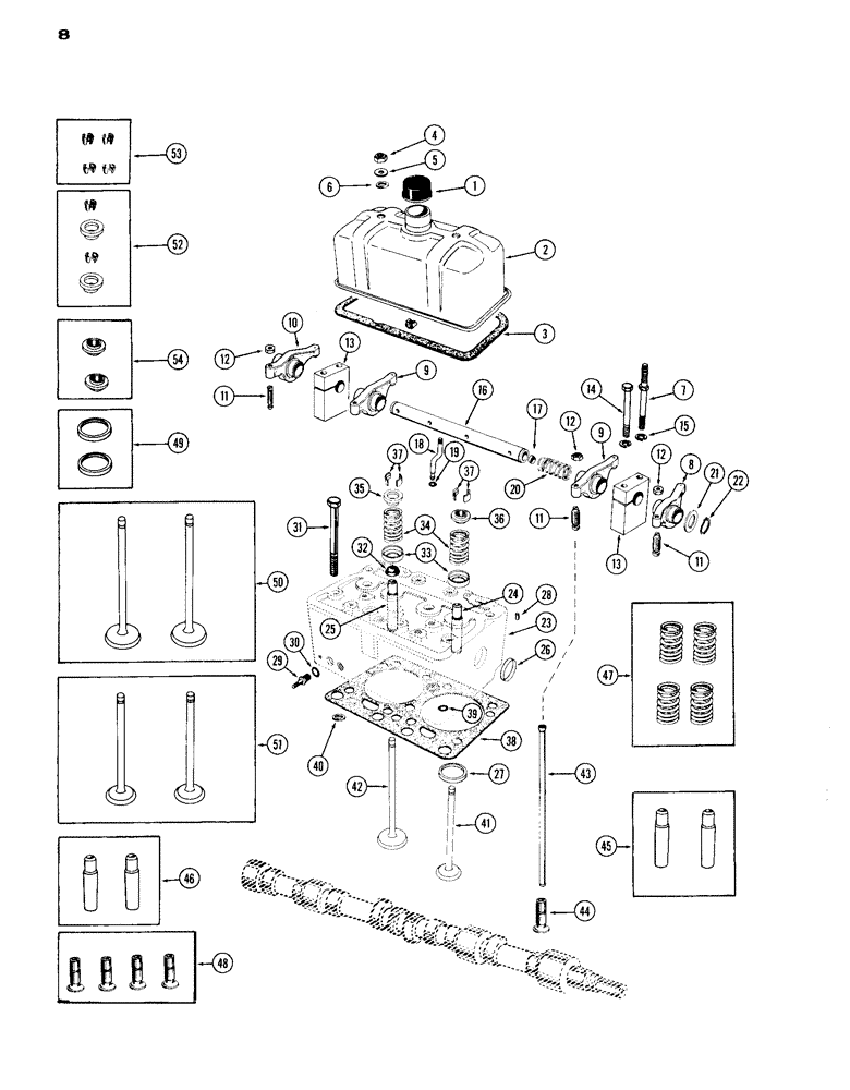 Схема запчастей Case IH A301D - (08) - CYLINDER HEAD ASSEMBLY, DIESEL ENGINE 