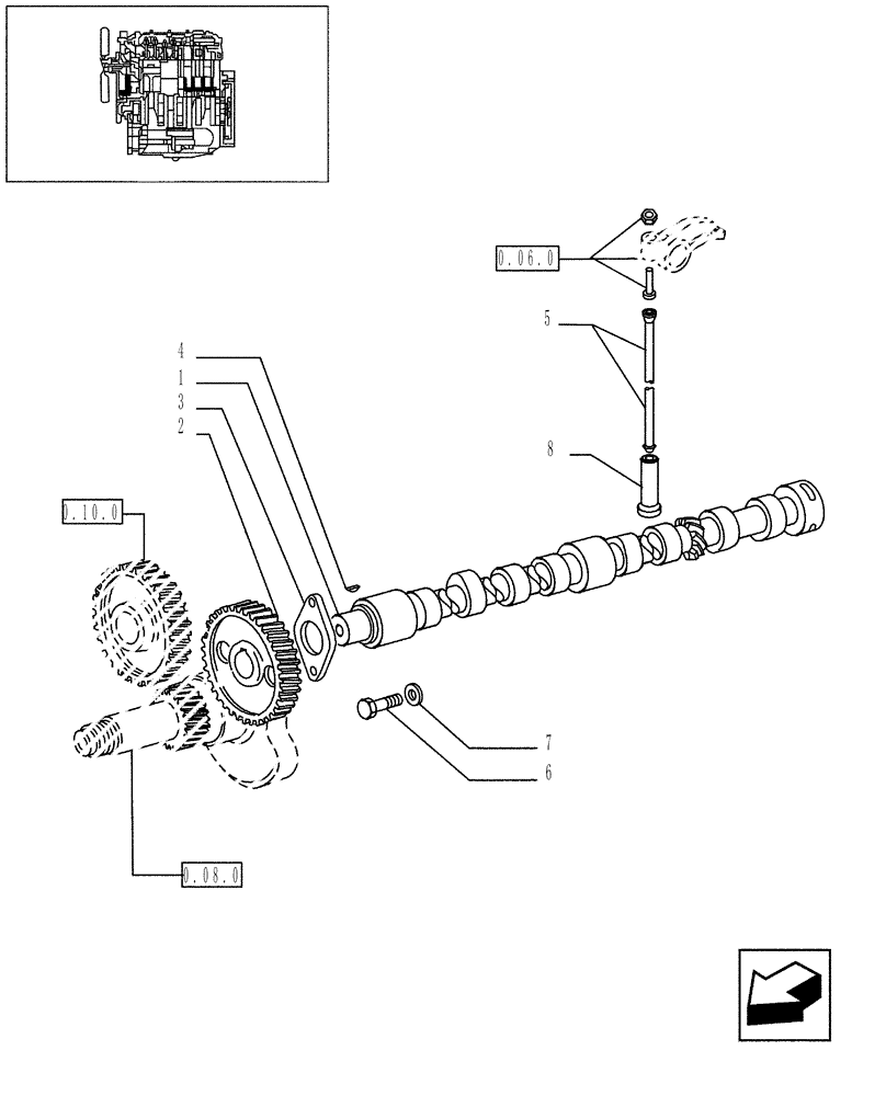 Схема запчастей Case IH JX95 - (0.12.0/04) - VAR - 747, 391102 - TTF ENGINE TIER 2 - DRIVE-GEARING TAPPETS AND PUSHRODS (01) - ENGINE