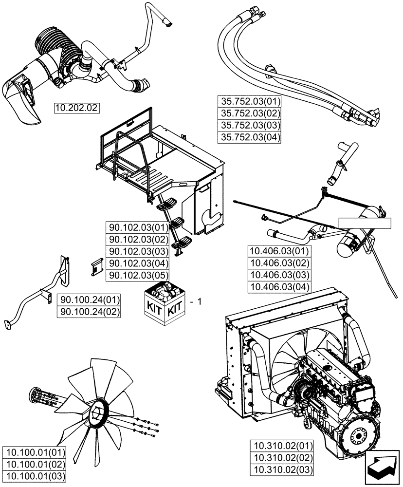 Схема запчастей Case IH 7010 - (10.304.09) - KIT, SINGLE PLANE UPGRADE, MY07 - 8010 (10) - ENGINE