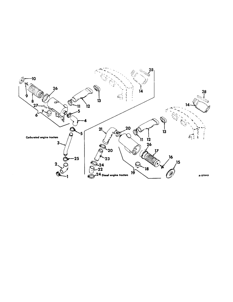 Схема запчастей Case IH 706 - (E-07) - FUEL SYSTEM, AIR CLEANER AND CONNECTIONS (02) - FUEL SYSTEM