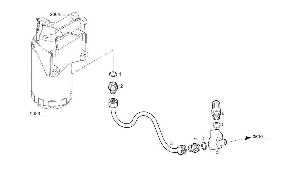 Схема запчастей Case IH F3AE0684P E906 - (2034.009) - FUEL LINES - FILTER TO CYLINDER HEAD 