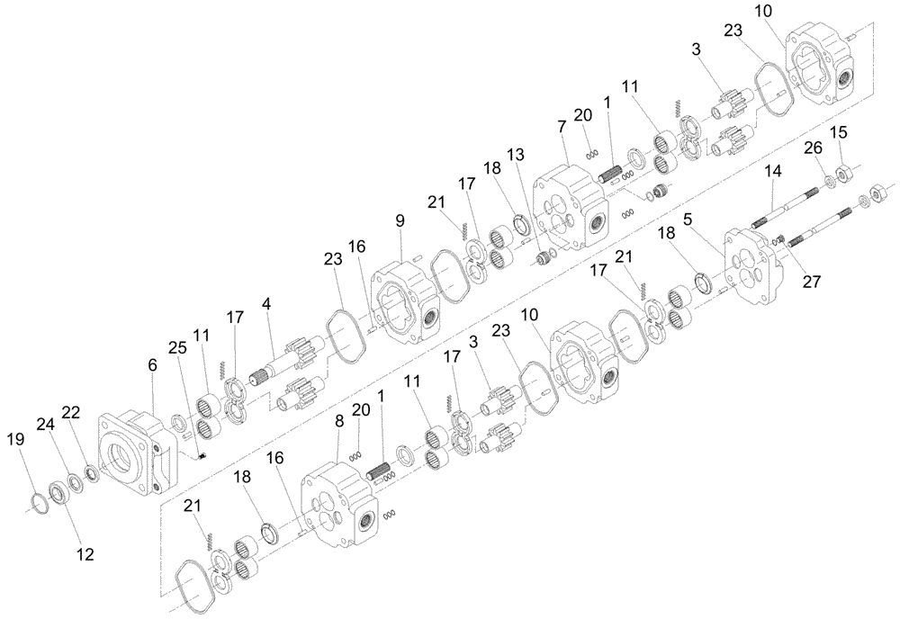 Схема запчастей Case IH A7700 - (B03.14[01]) - Hydraulic Motor {M51B} (07) - HYDRAULICS