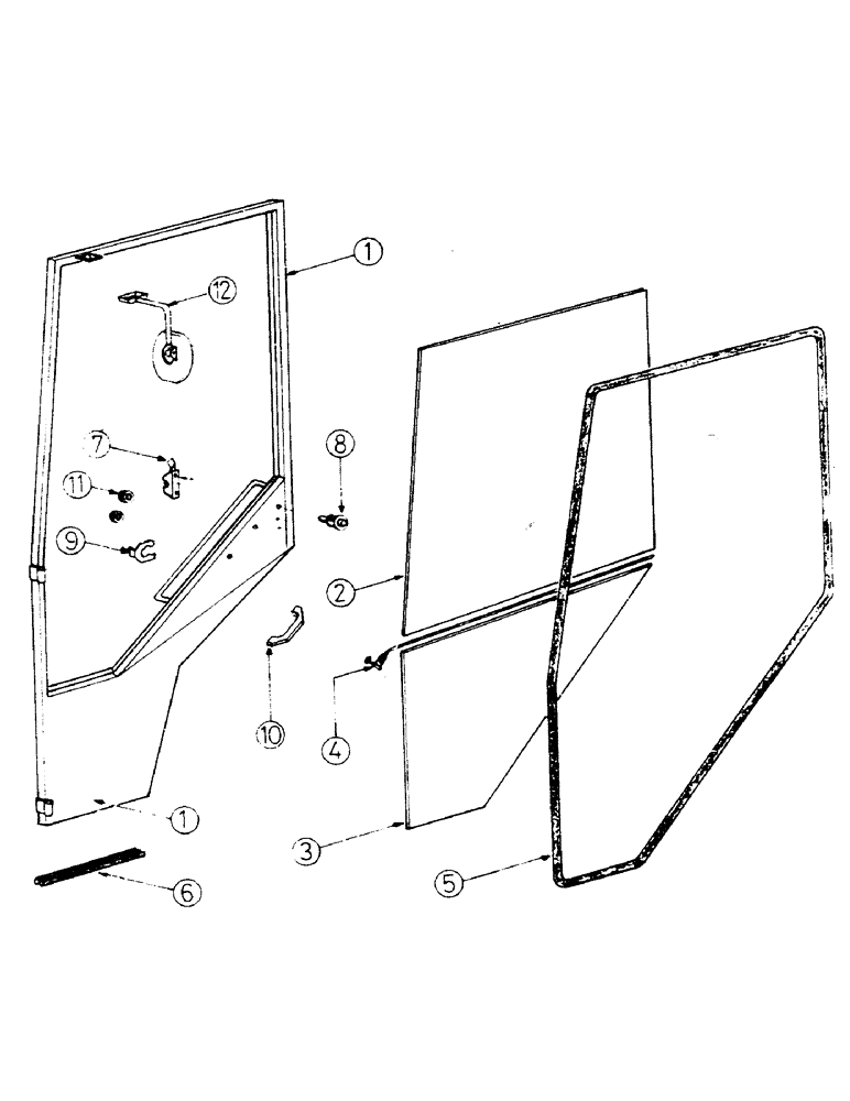 Схема запчастей Case IH 433 - (14) - COMPLETE DOOR LEFT HAND (09) - CHASSIS