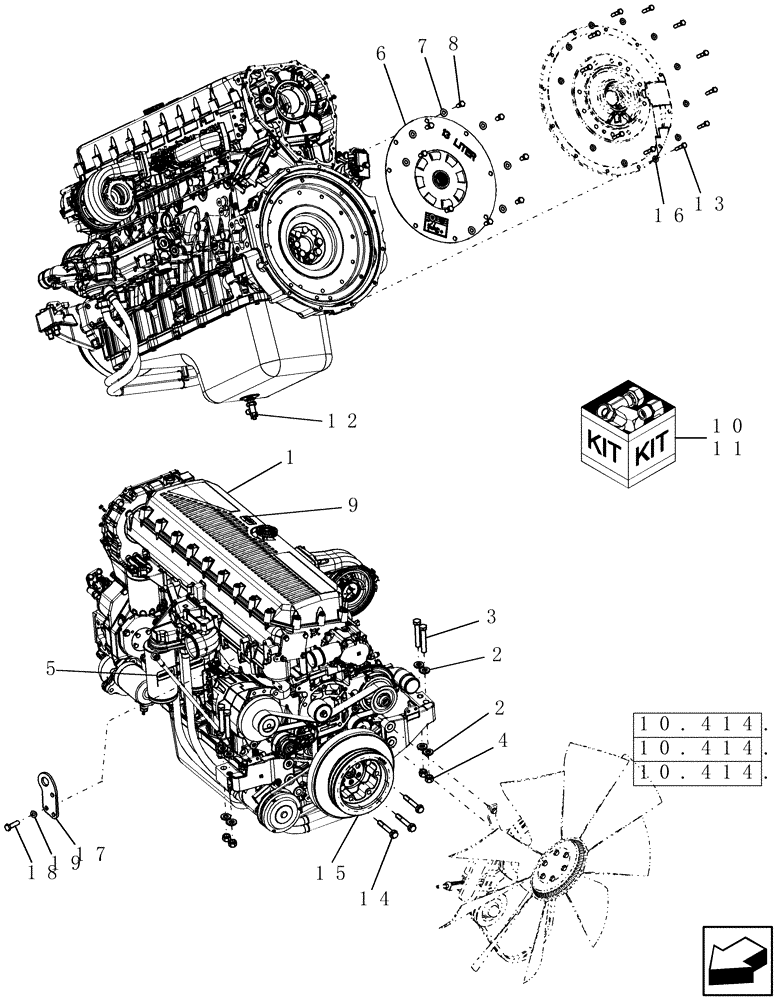 Схема запчастей Case IH 8010 - (10.100.01[03]) - COMPLETE ENGINE - 9010 (10) - ENGINE