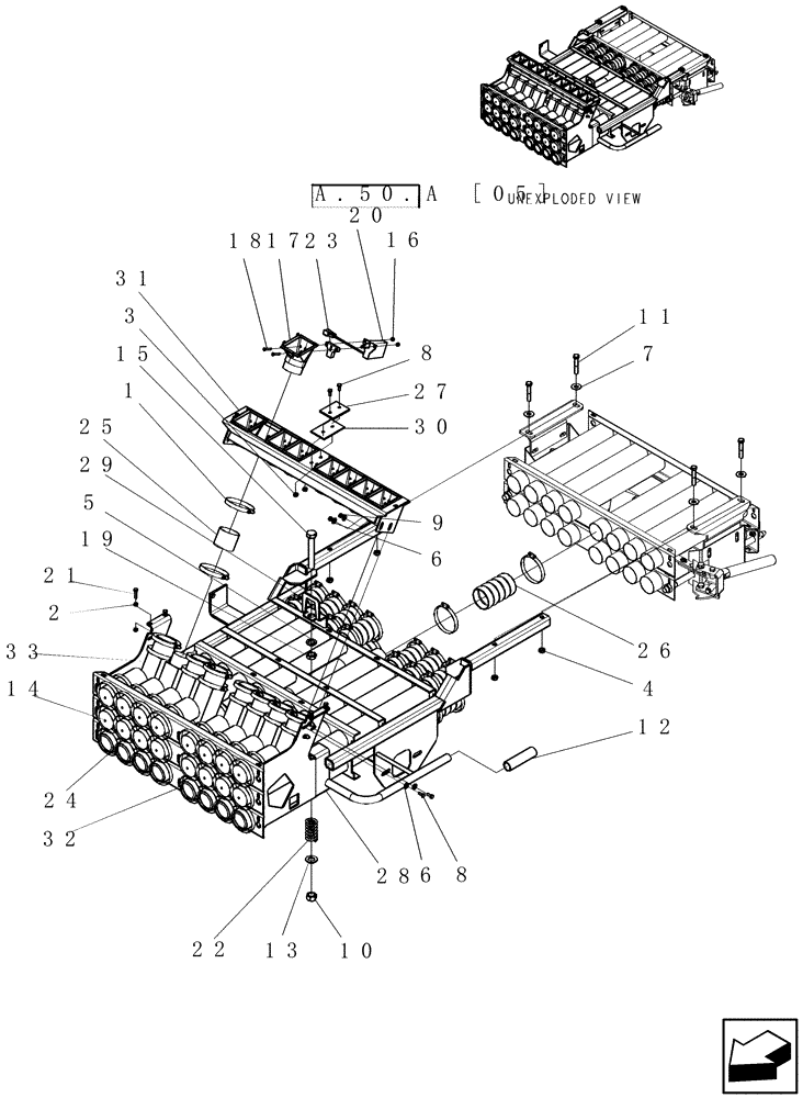 Схема запчастей Case IH ADX3260 - (L.10.F[31]) - ADX3260 MANIFOLD - TBH L - Field Processing