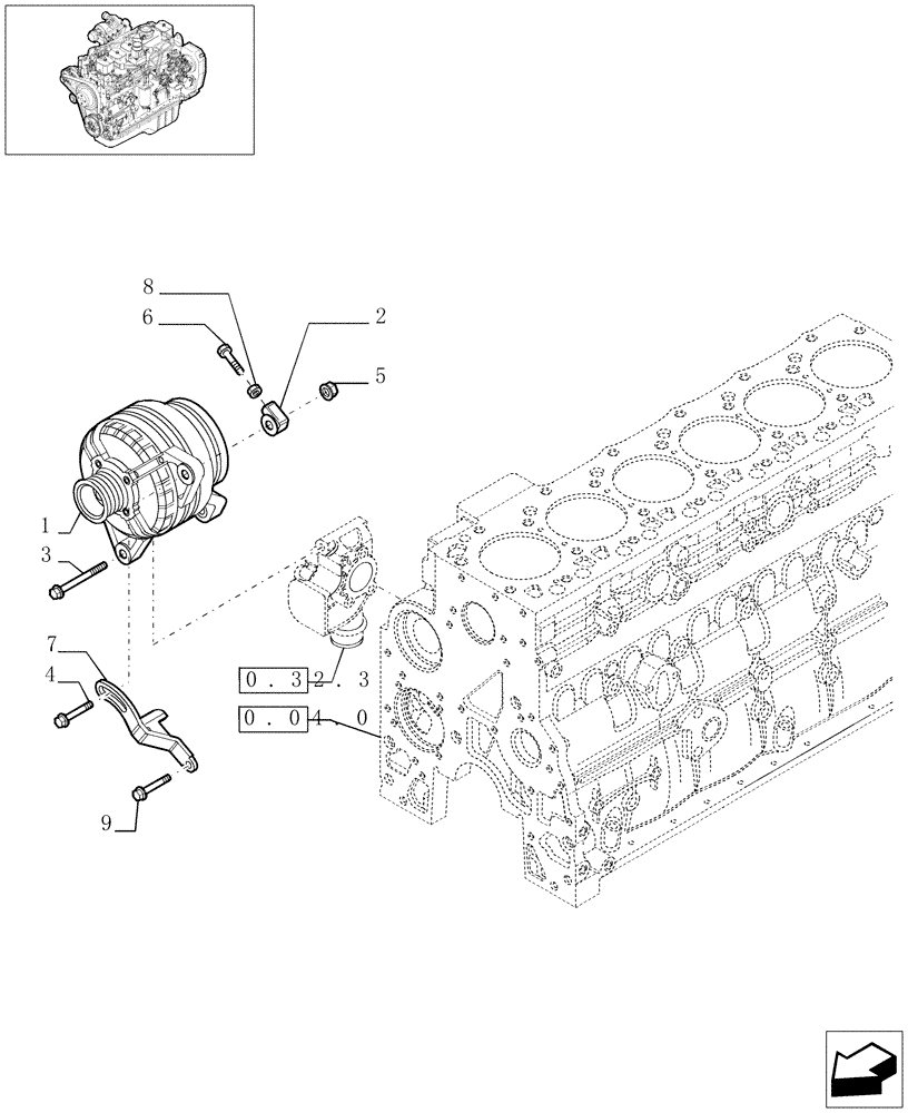 Схема запчастей Case IH F4GE9684C J600 - (0.40.0[01]) - ALTERNATOR (504227884-504227336) 