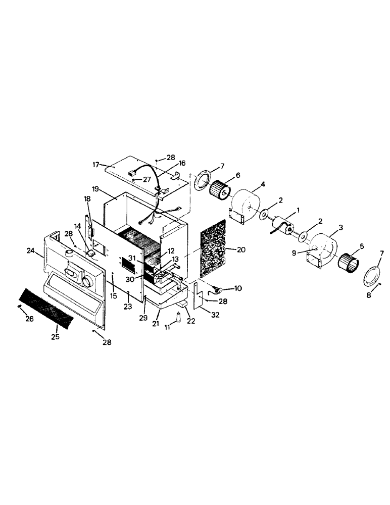 Схема запчастей Case IH PT225 - (03-04A) - A/C & HEATER MODULE ASSEMBLY, SERVICE ONLY (03) - Climate Control