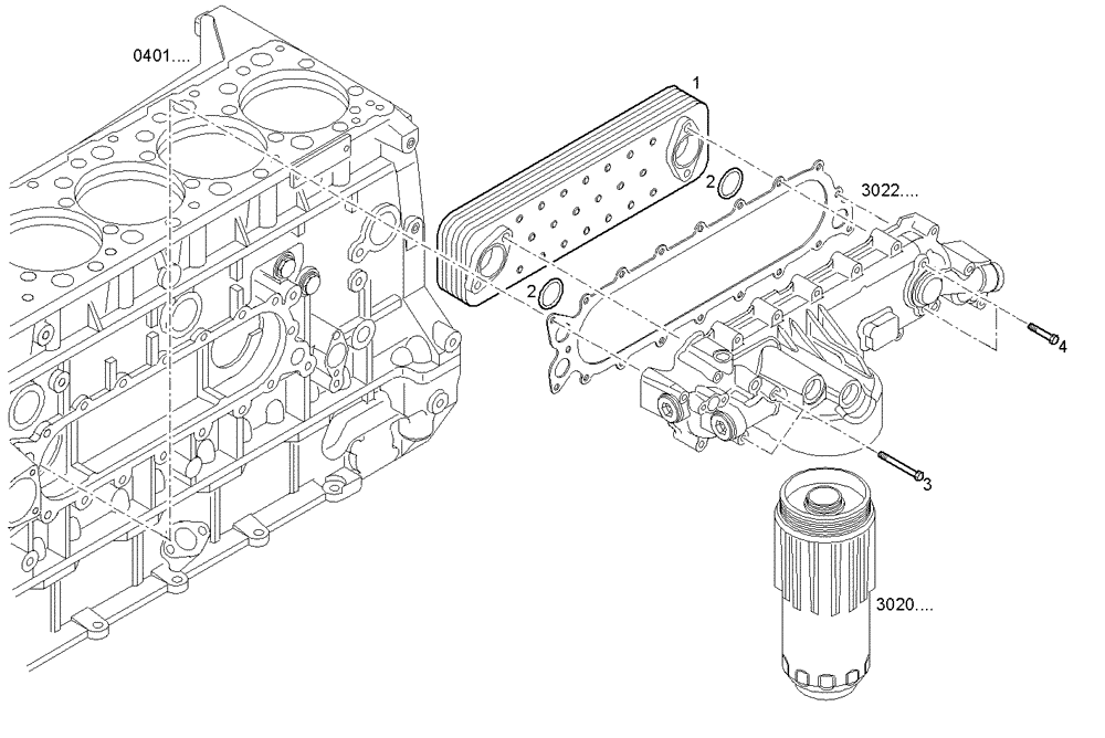 Схема запчастей Case IH F3AE0684N E907 - (3150.027) - OIL - WATER HEAT EXCHANGER [FROM # ...] 