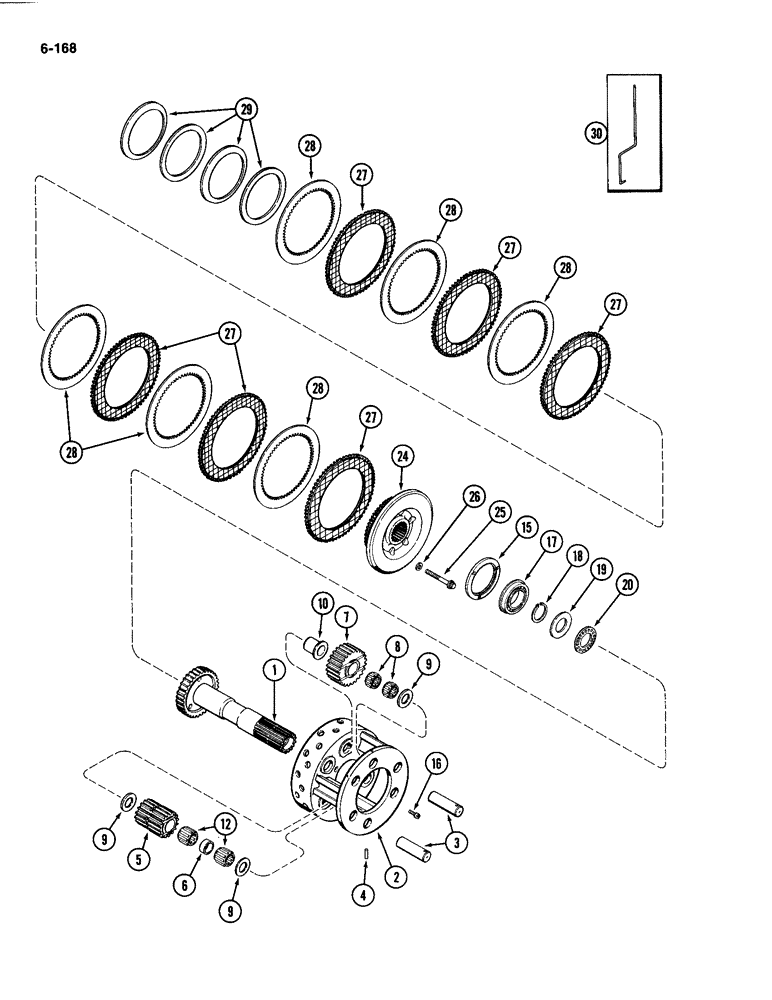 Схема запчастей Case IH 4494 - (6-168) - TRANSMISSION CLUTCH ASSEMBLY, (C2) CLUTCH AND PLANETARY, TRANSMISSION SERIAL NO. 16258468 AND AFTER (06) - POWER TRAIN