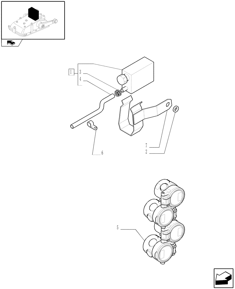 Схема запчастей Case IH FARMALL 75C - (1.82.7/20) - 8 DELUXE FAST CONNECTORS AND OIL COLLECTION SYSTEM FOR 4 CONTROL VALVES (VAR.330546) (07) - HYDRAULIC SYSTEM