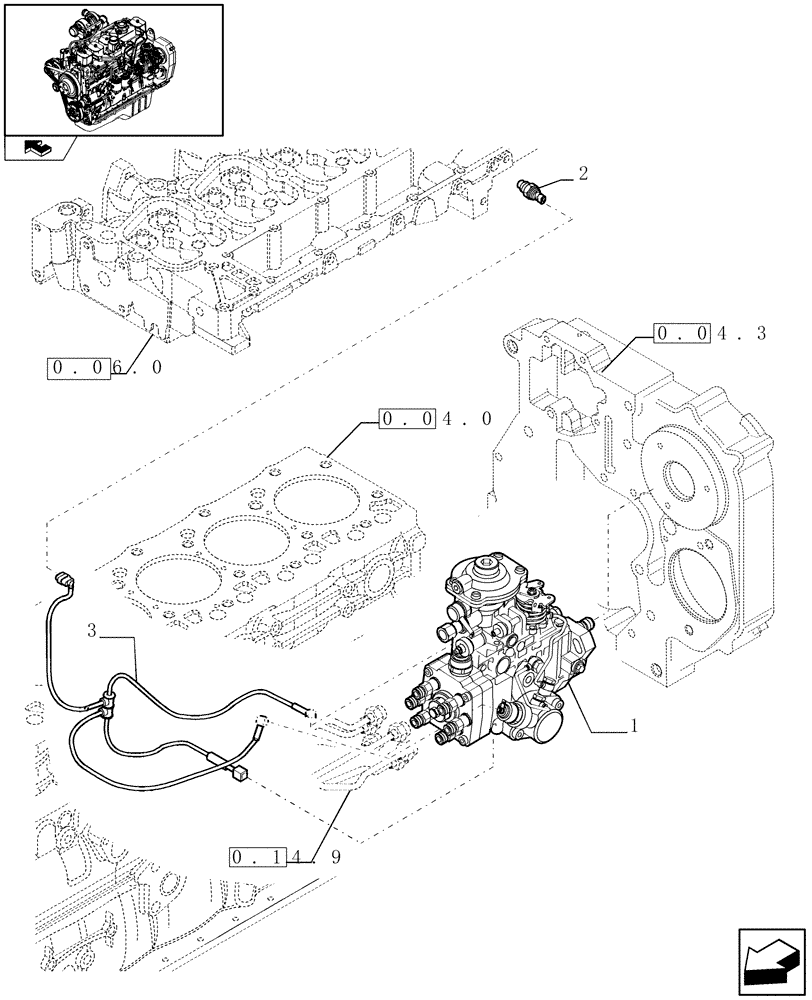 Схема запчастей Case IH F4GE9684R J600 - (0.14.0[01]) - INJECTION PUMP (504180103) 