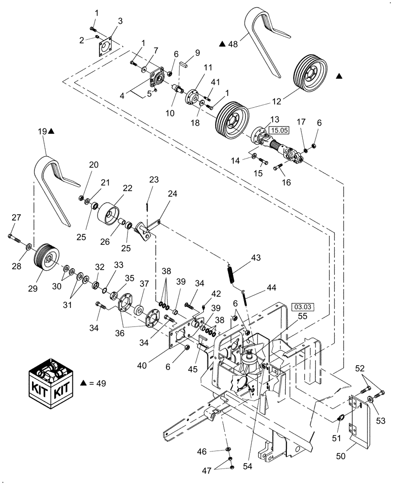 Схема запчастей Case IH DC162F - (14.08) - HEADER DRIVE, RIGHT SIDE (14) - CROP CUTTING