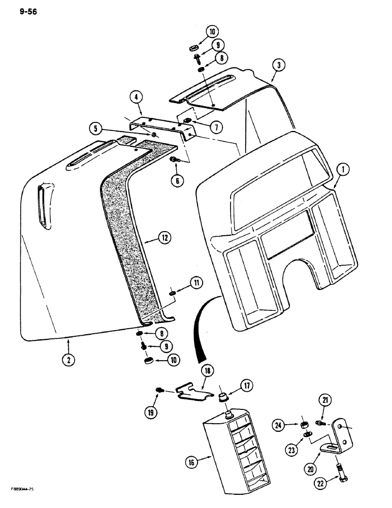 Схема запчастей Case IH 9180 - (9-56) - INSTRUMENT PANEL, CAB (09) - CHASSIS/ATTACHMENTS