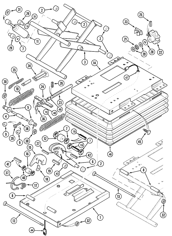 Схема запчастей Case IH 5230 - (9-144) - SEAT, MECHANICAL SUSPENSION (09) - CHASSIS/ATTACHMENTS