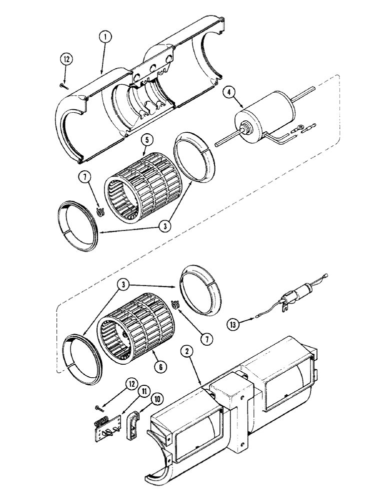 Схема запчастей Case IH 4690 - (9-415A) - CAB, BLOWER ASSEMBLY, WITH 5" (127.0 MM) WIDE FAN (09) - CHASSIS/ATTACHMENTS