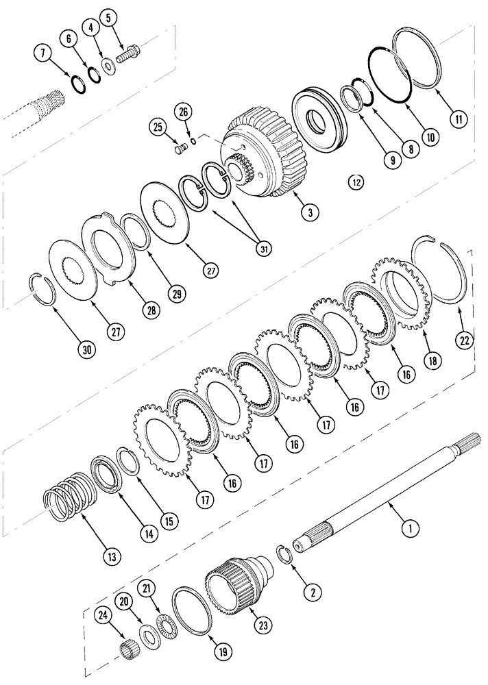 Схема запчастей Case IH 5130 - (6-084) - PTO, CLUTCH AND DRIVE SHAFT (06) - POWER TRAIN