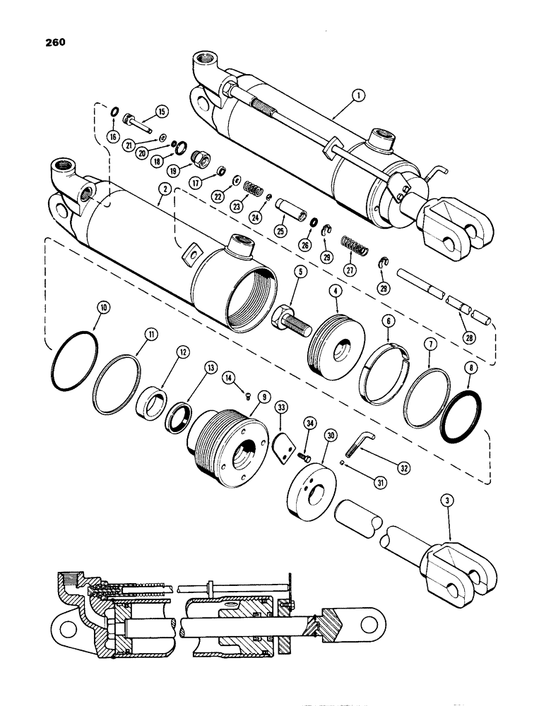 Схема запчастей Case IH 770 - (260) - 4" X 8" REMOTE HYDRAULIC CYLINDER, WITH HYDRAULIC LIMIT STOP (08) - HYDRAULICS