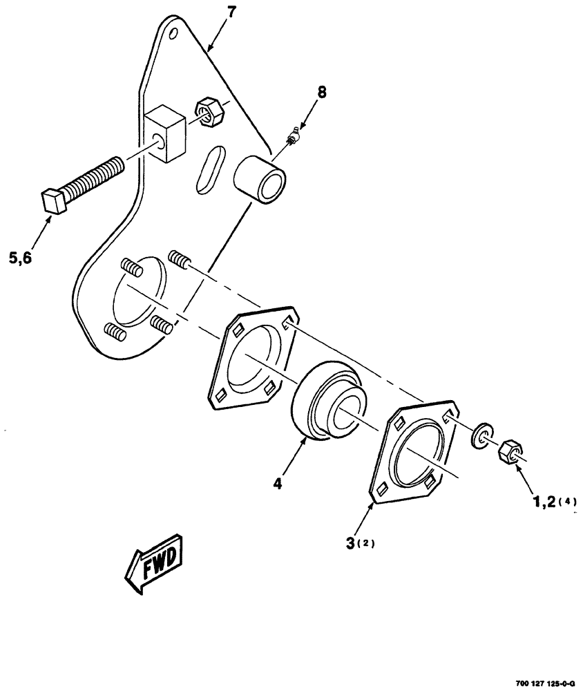 Схема запчастей Case IH 725 - (05-008) - PIVOT ASSEMBLY, LEFT (58) - ATTACHMENTS/HEADERS