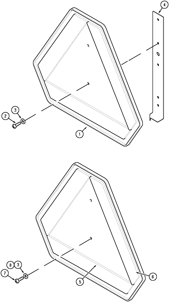 Схема запчастей Case IH C60 - (09-35) - WARNING TRIANGLE - SLOW MOVING VEHICLE, N.A. ONLY (09) - CHASSIS/ATTACHMENTS