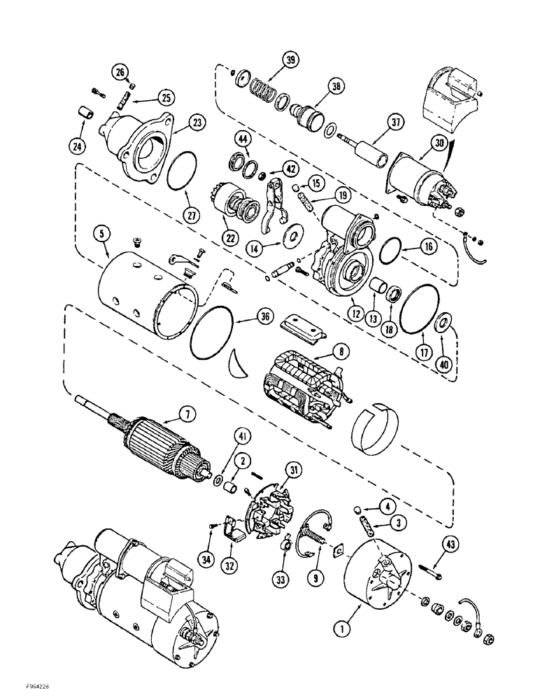 Схема запчастей Case IH 9370 - (4-38) - STARTER ASSEMBLY (04) - ELECTRICAL SYSTEMS