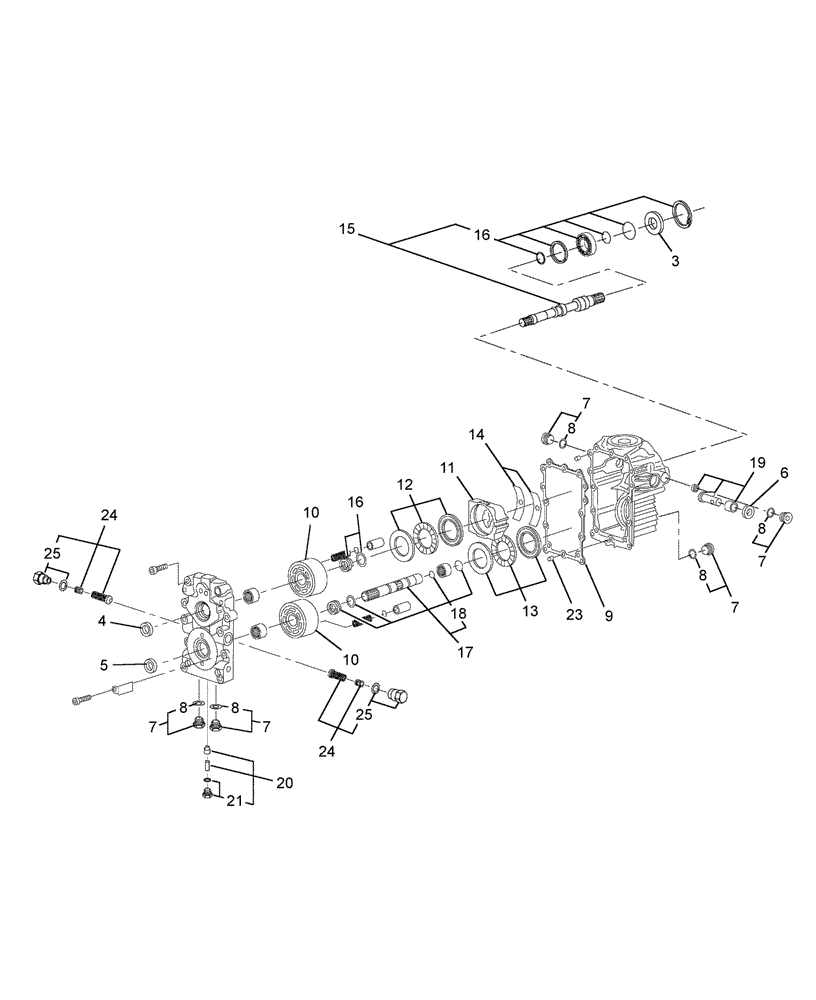 Схема запчастей Case IH DX24E - (03.05.01) - HST ASSEMBLY (03) - TRANSMISSION