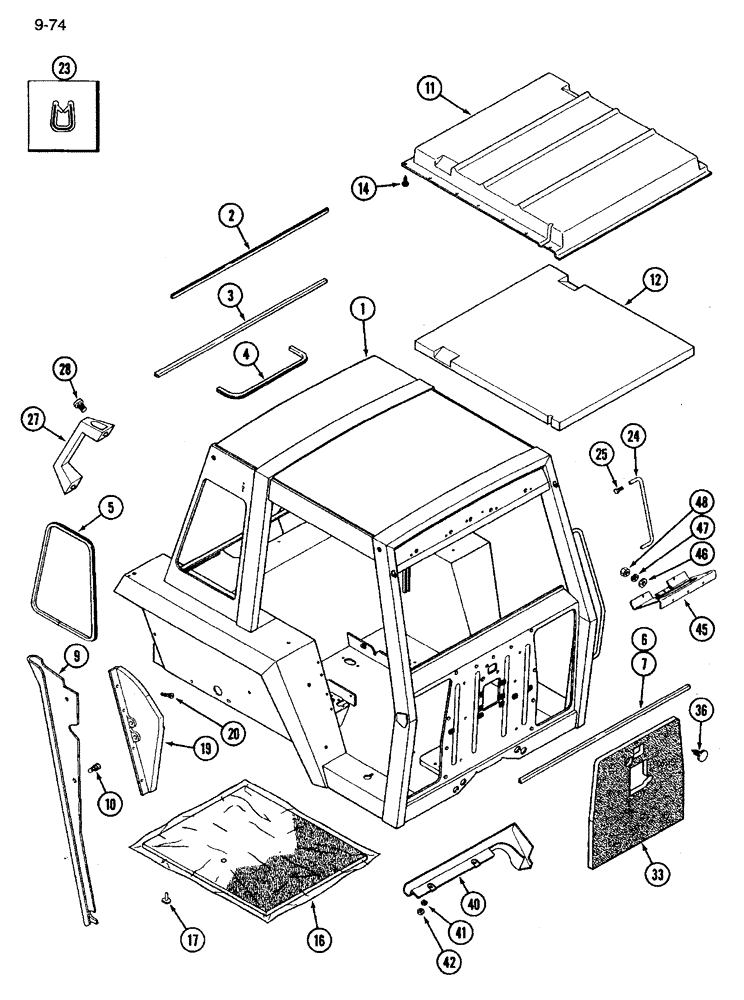 Схема запчастей Case IH 3394 - (9-074) - 4 POST ROPS (09) - CHASSIS/ATTACHMENTS